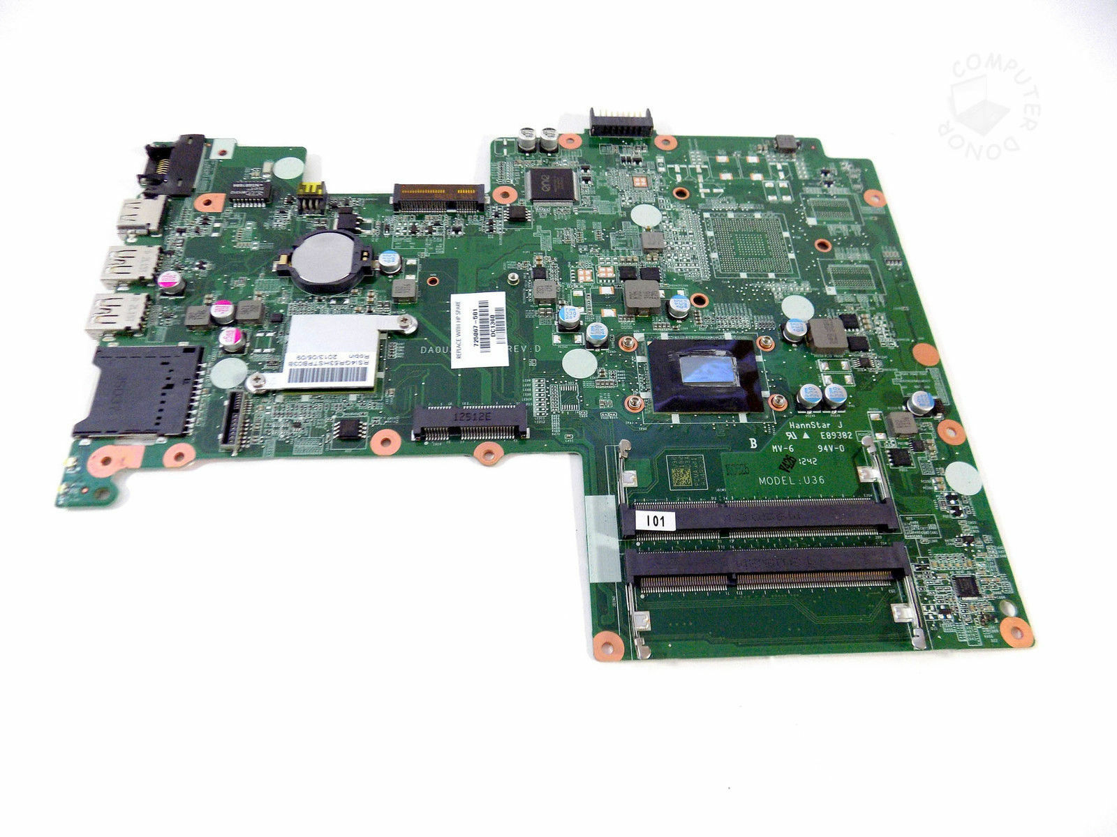 HP 725067-501 DA0U36MB6D0 MOTHERBOARD FOR HP Pavilion15-b123cl OEM Intel i5-3337U